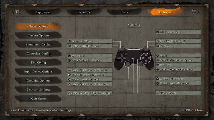 Native PS4 Buttons Sekiro: Shadows Die Twice Mod