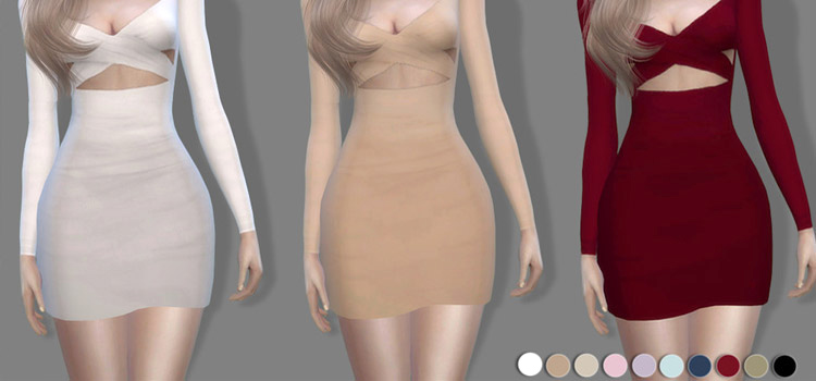 The Sims Resource - Strappy Mesh Mini Dress