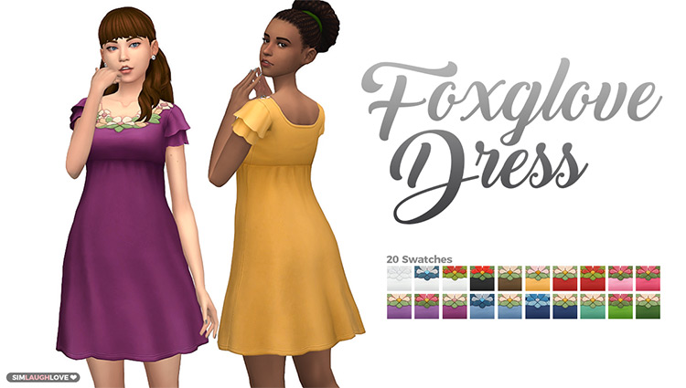 Foxglove Dress for Sims 4