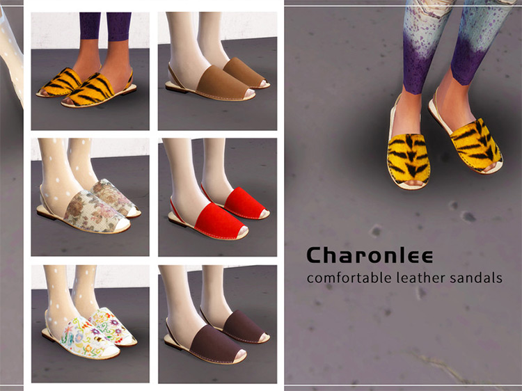 Comfy Leather Sandals for The Sims 4