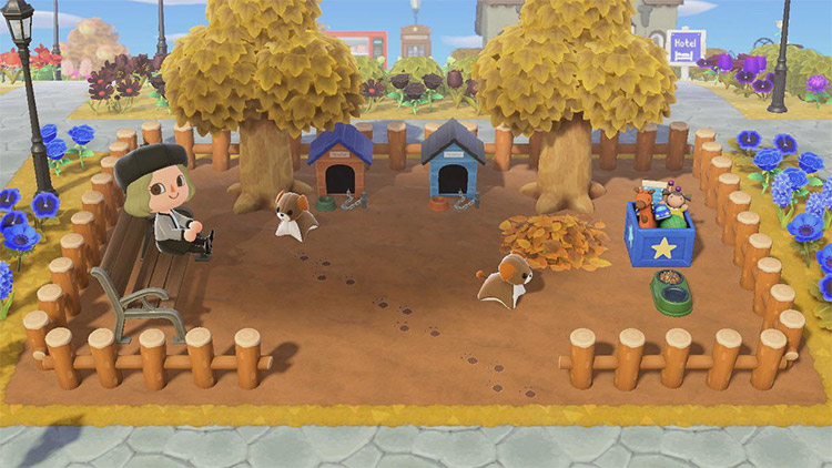 Custom dog park idea for Animal Crossing New Horizons