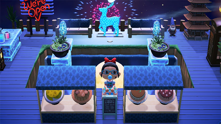 Nighttime park and lounge area - ACNH Idea