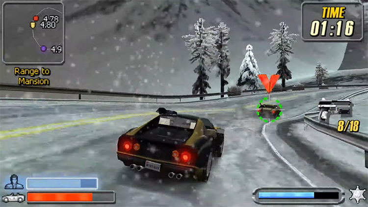 Pursuit Force gameplay on PSP