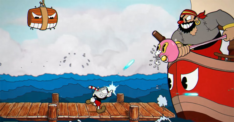 Cuphead boss battle screenshot