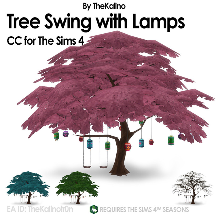 Tree Swing with Lamps for Sims 4