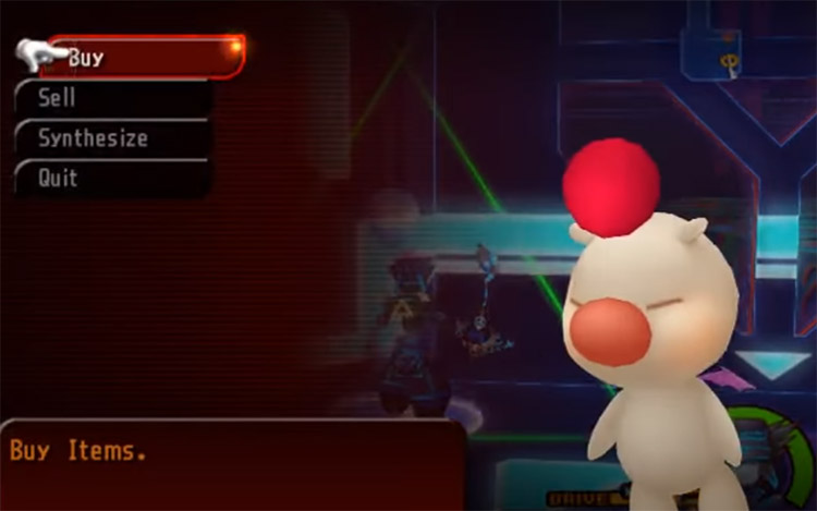 Close-up of a Moogle shop in KH2.5