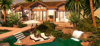 Caribbean Beach Villa Lot for The Sims 4