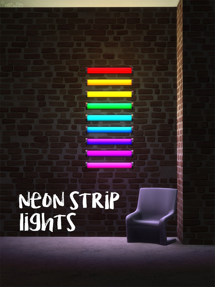 Sims 4 Lighting CC Home Lights Lamps All Free FandomSpot   05 Neon Strip Lights By Amoebae Sims 4 Cc 