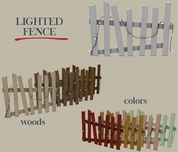 Lighted Fence Customized / TS4 CC