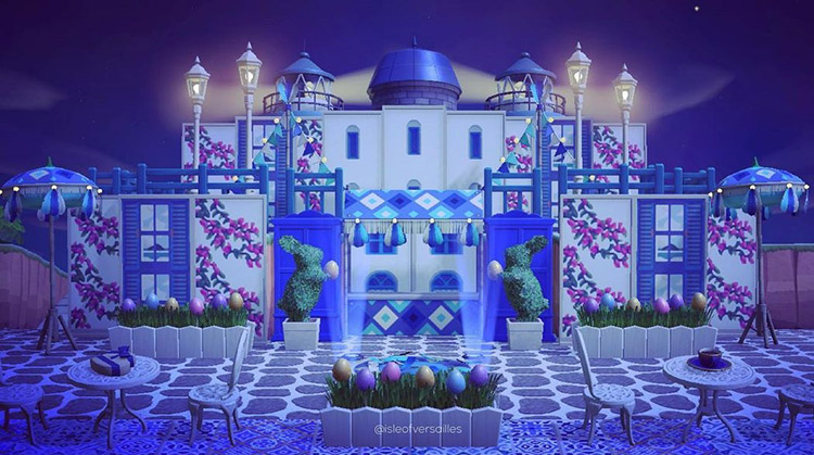 Blue palace designed with stalls / ACNH Idea