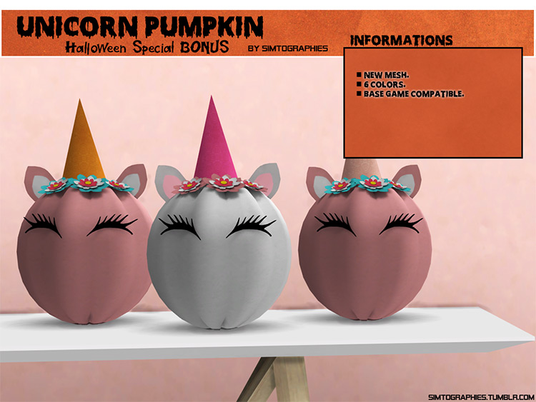 Unicorn Pumpkin / Sims 4 CC