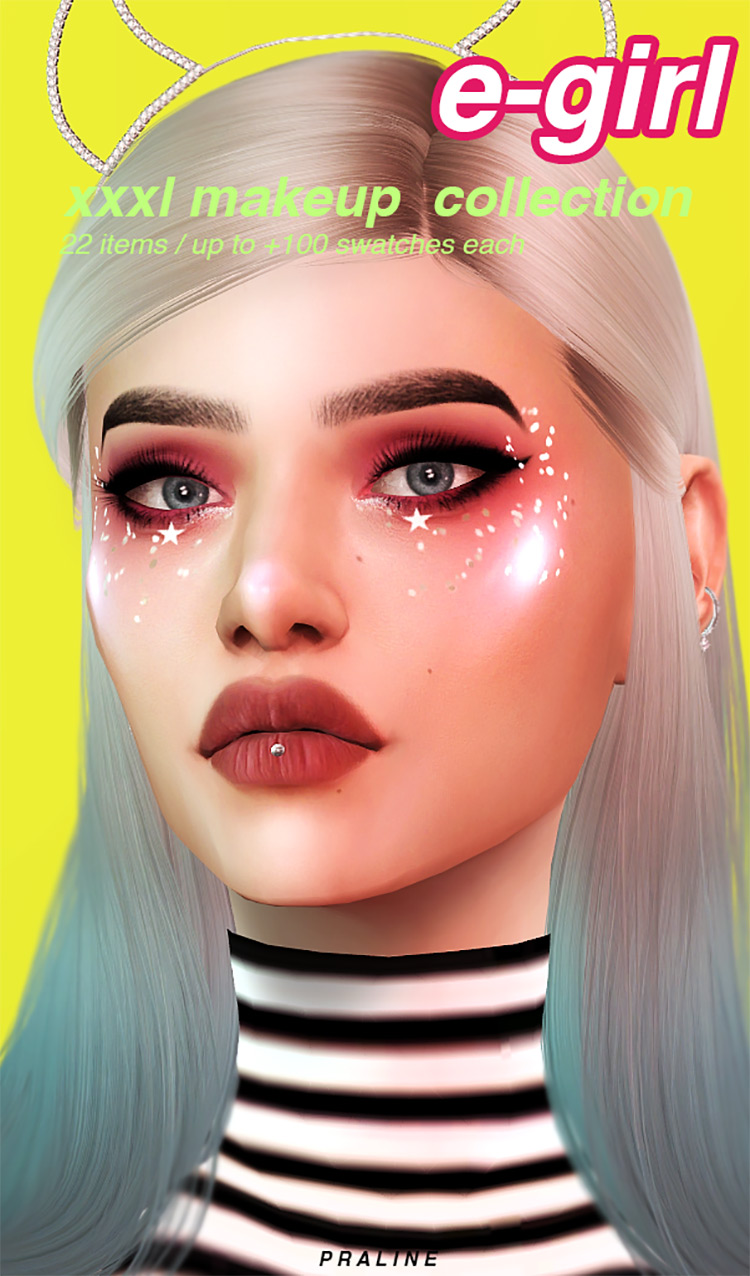 E-Girl XXL Makeup Collection for The Sims 4