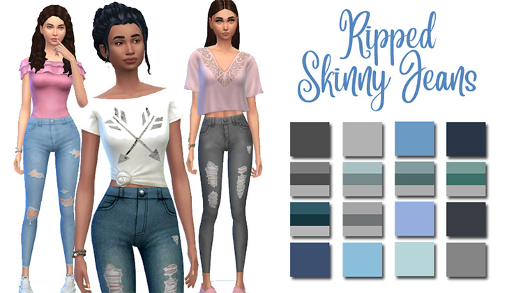 Ripped Skinny Jeans / Sims 4 CC