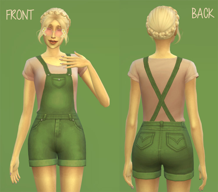 Short Overalls for Women / TS4 CC