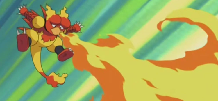 Magmar flamethrower move in Pokemon anime