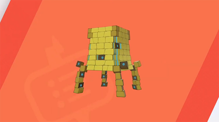 Shiny Stakataka Pokémon Golden-Colored