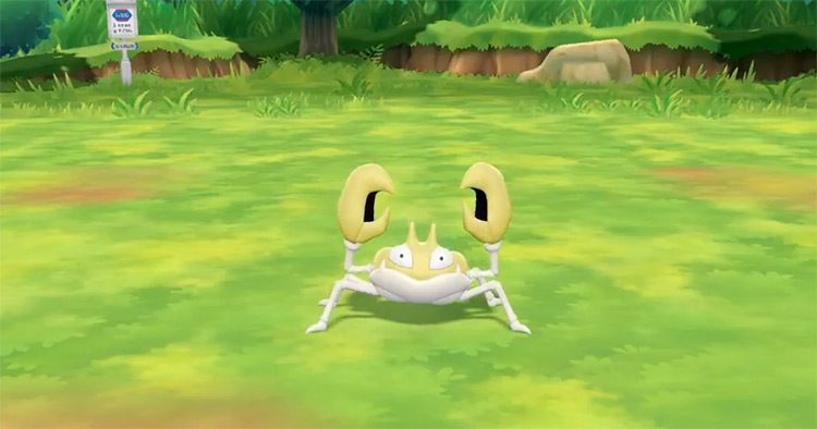 Shiny Krabby in Pokémon: Let's Go, Pikachu! and Let's Go, Eevee