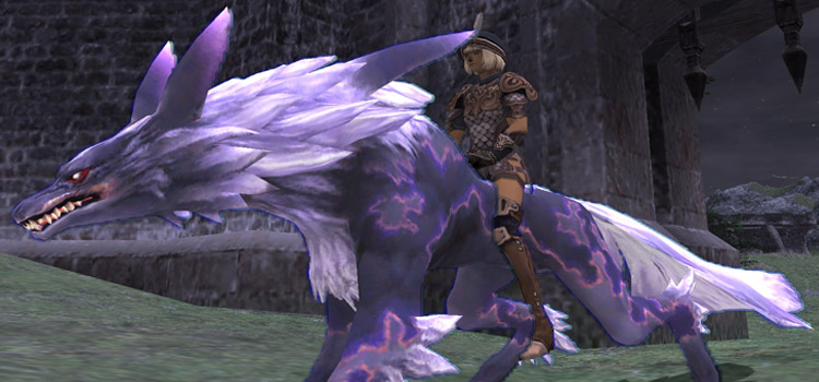 Summoner with Fenrir Mount in FFXI