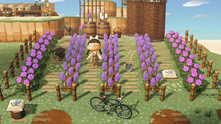 Basic purple flowers as a vineyard / ACNH Idea