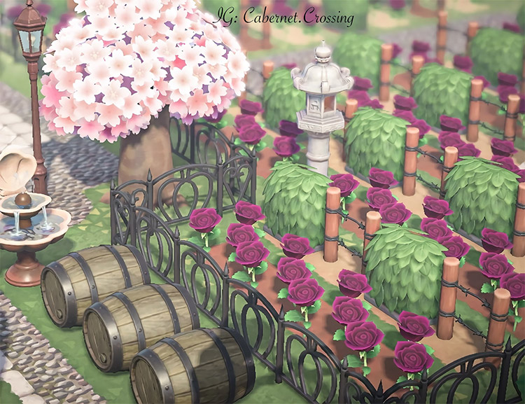 HD Screenshot of a vineyard in ACNH