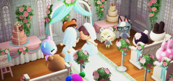 Indoor wedding with Raymond in Animal Crossing New Horizons