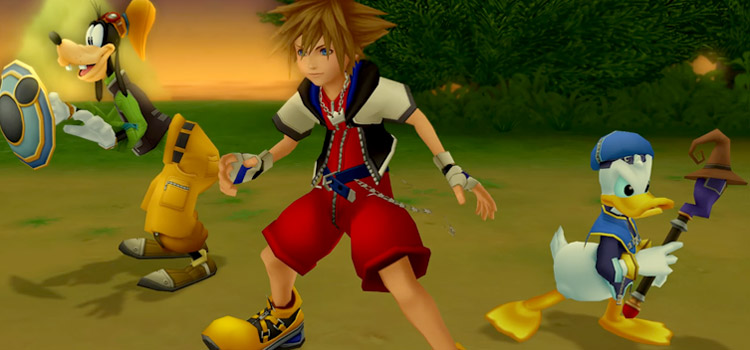 KH2.5 HD Screenshot of Sora, Goofy and Donald