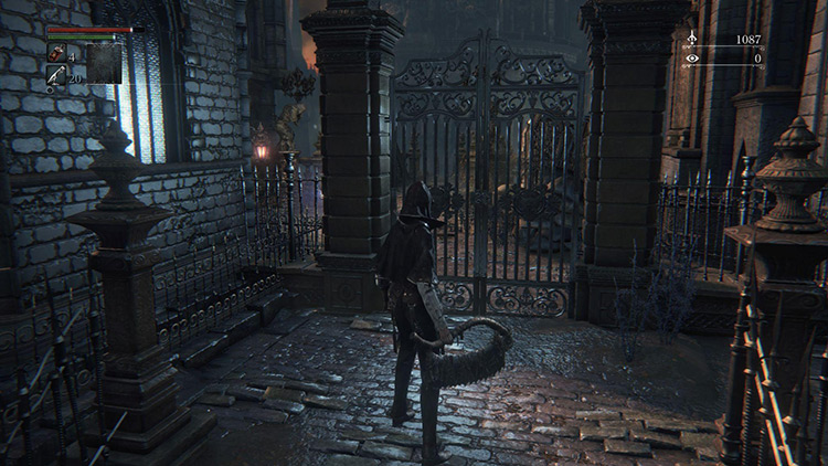 The shortcut gate, viewed from the side that unlocks it / Bloodborne