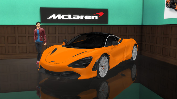 Orange McLaren 720S (2018) Sims 4 CC