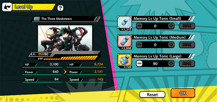 The Three Musketeers (Memory Level Up) / My Hero Ultra Impact