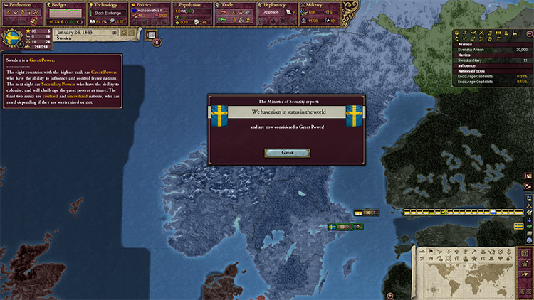 Sweden becoming a great power / Victoria 2