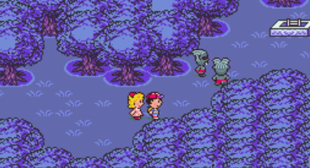 Two Zombies in Threed graveyard / Earthbound