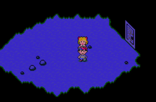Ness and Paula trapped in the cave / Earthbound