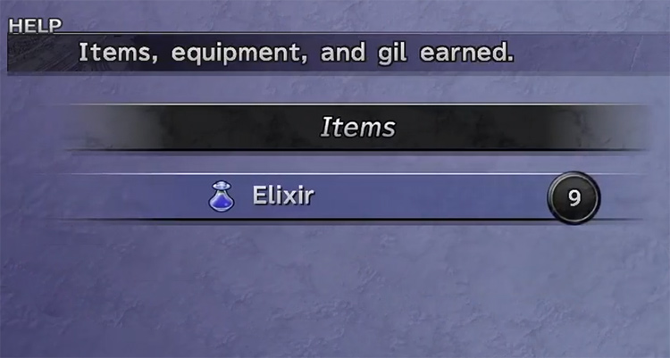 Elixir drops from bribing / FFX HD