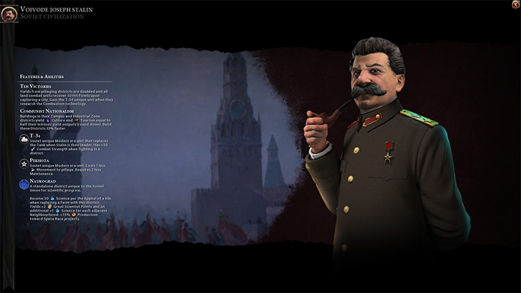 Joseph Stalin of the Soviet Union / Civ6 Mod