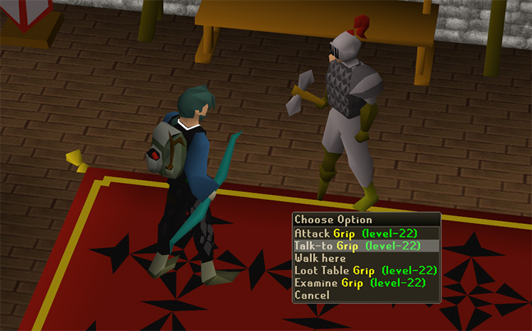 Player on a quest in Brimhaven / OSRS