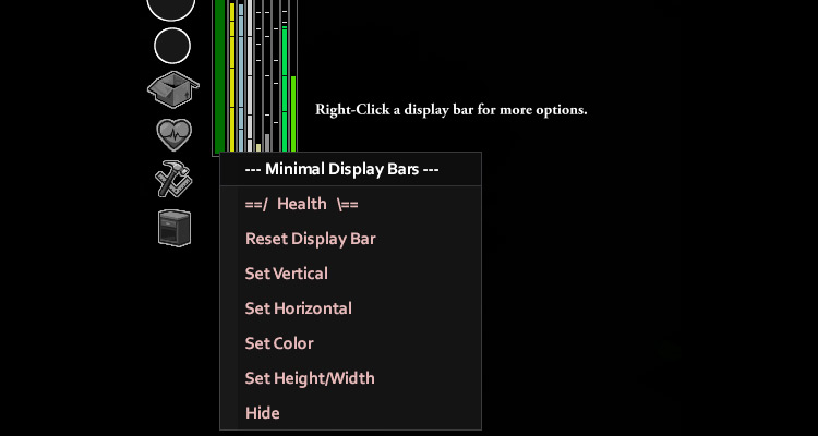 Minimal Display Bars Project Zomboid Mod