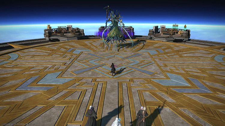 The almighty Hermes of the Convocation of Fourteen, and the seat of Fandaniel / FFXIV