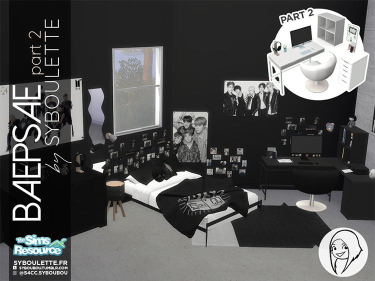 Baepsae Set – Kpop Bedroom (part 2) by Syboubou Sims 4 CC