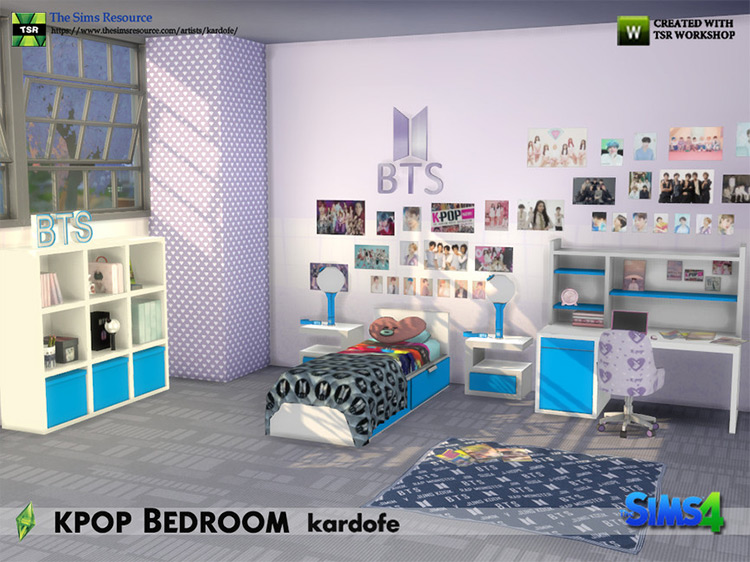 Kardofe_Kpop Bedroom by kardofe for Sims 4