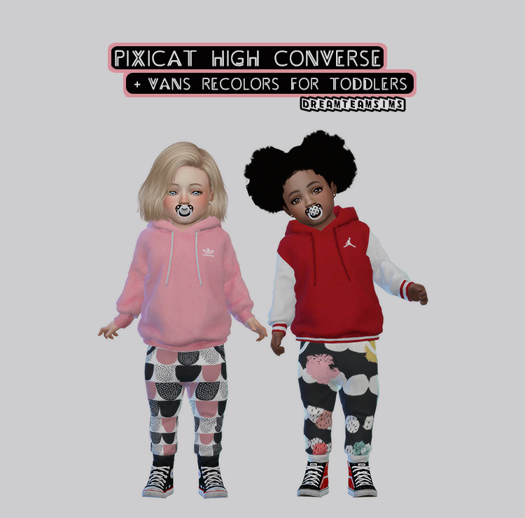 Pixicat High Converse + Vans Sims 4 CC