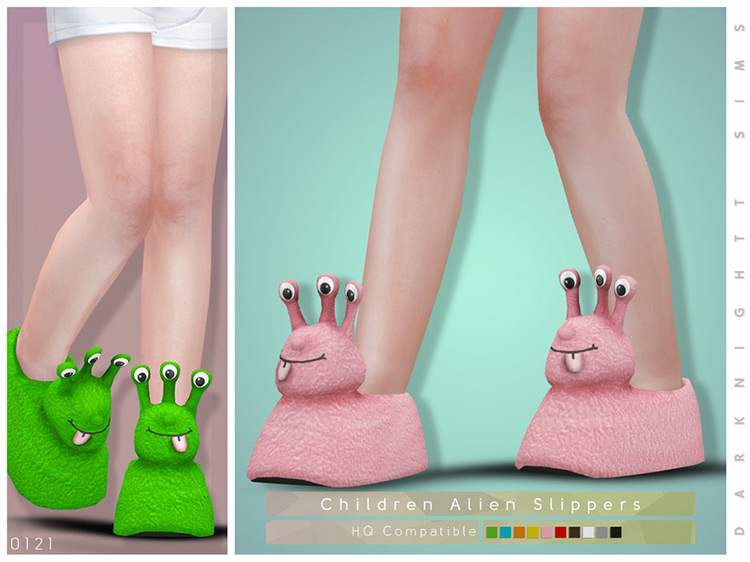 Children Alien Slippers for Sims 4