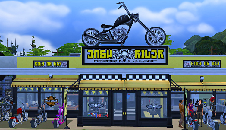 Easy Rider Motorcycle Shop for Sims 4
