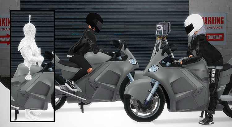 Moto Pose Pack + Shoei Helmet Sims 4 CC