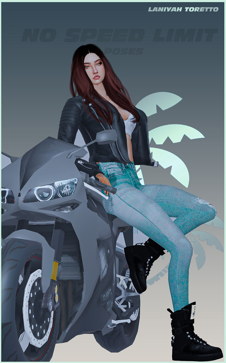 No Speed Limit Motorcycle Poses for The Sims 4