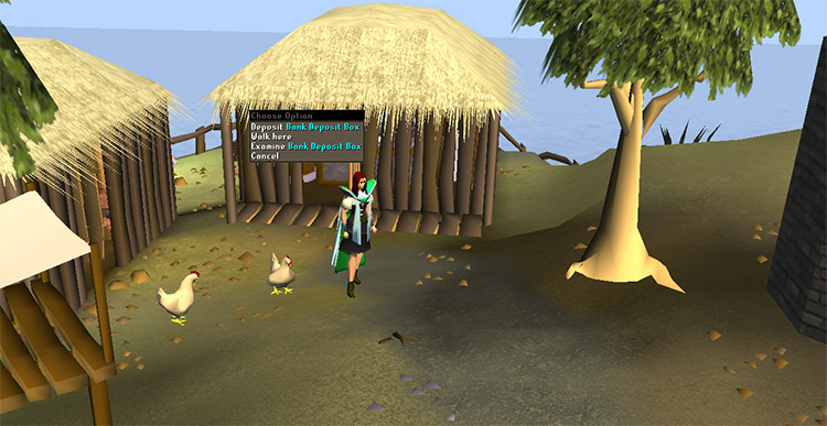 Etceterian chickens next to the bank / OSRS