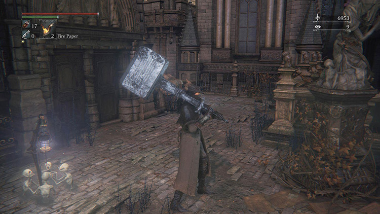 The Kirkhammer - you can buy this weapon in the Hunter’s Dream once you’ve beaten the Cleric Beast / Bloodborne