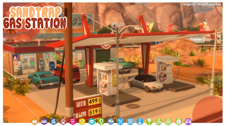 Sandtrap Gas Station / Sims 4 Lot