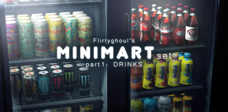 Minimart Set Část 1: Nápoje / Sims 4 CC