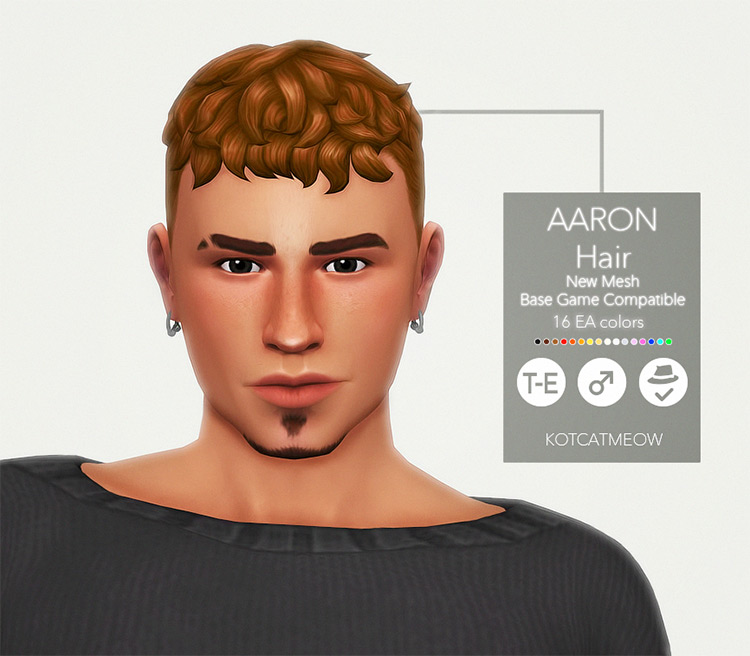 Aaron Split-Dye Hair / Sims 4 CC
