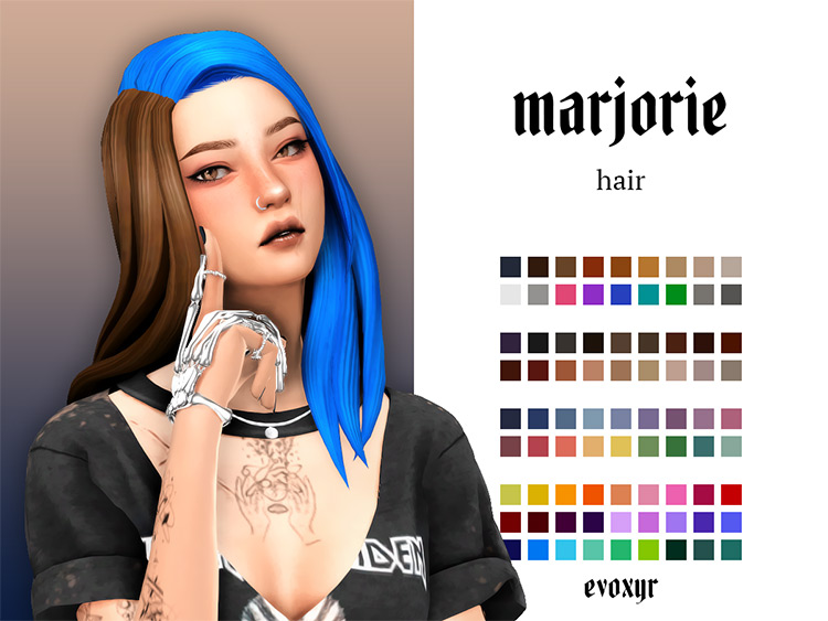 split hair color sims 4 cc